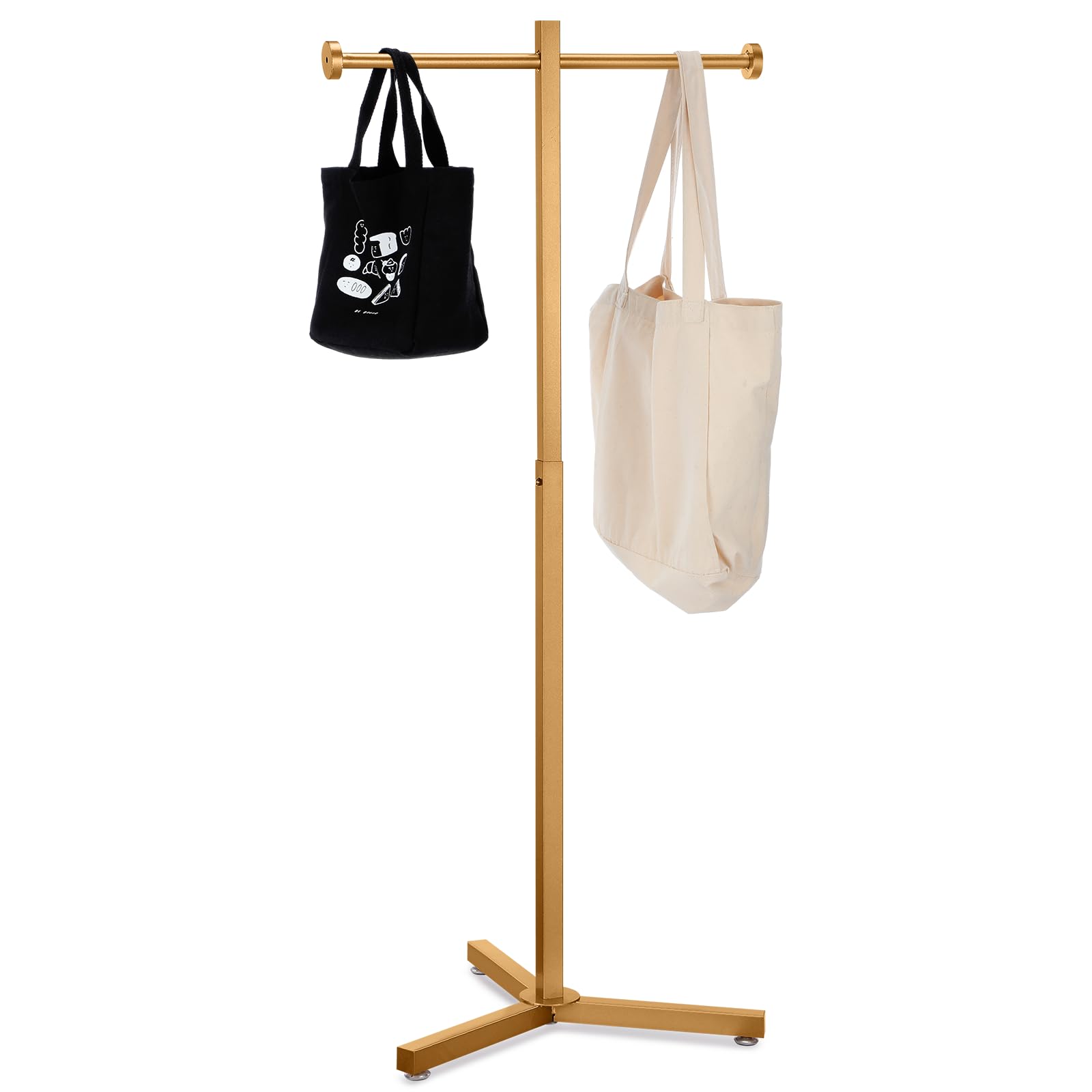 Blulu Estante de Metal Ajustable Resistente para Bolsas de la Compra, Soporte de Exhibición Cromado, 45 Pulgadas