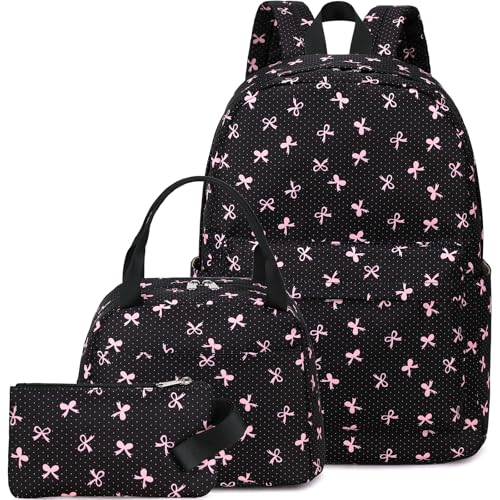 LEDAOU Backpack for Girls School Bag Kids Bookbag Teen Backpack Set Daypack with Lunch Bag and Pencil Case