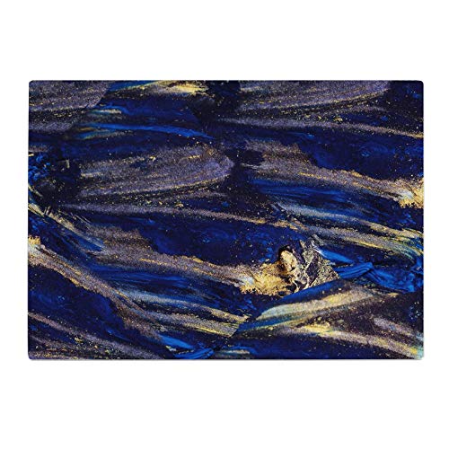 Blue Navy Gold Funky Cool Kitchen Worktop Protector Saver Glass Chopping Board