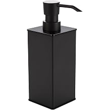 BGL Black Soap Dispenser, Refillable Square Soap Dispenser with Premium Aluminium, Rustproof Countertop Soap Dispenser for Bathroom, Kitchen, Home, Hotel 240 ML
