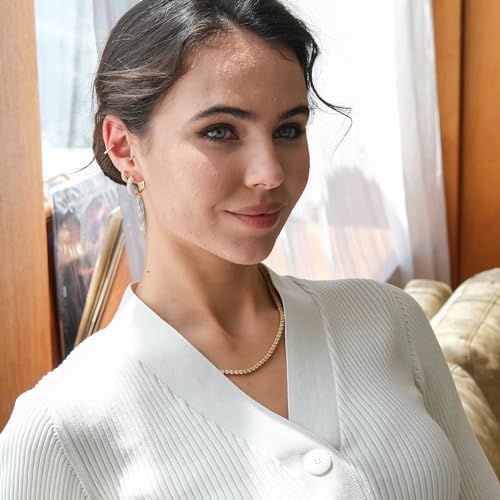 espere Round Bezel Tennis Necklace | 14K Yellow Gold Bezel Set Round CZ Chain Necklace 3 Carat | Classic Round-Cut Diamond Necklace CZ Tennis | Bridal Jewelry | Wedding Necklace | Bridal Necklace2