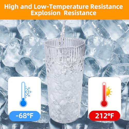 BELICOO 2 Pack 23oz Glass Cups with Lids and Straws, 650ml Iced Coffee Glasses Cup - Image 3