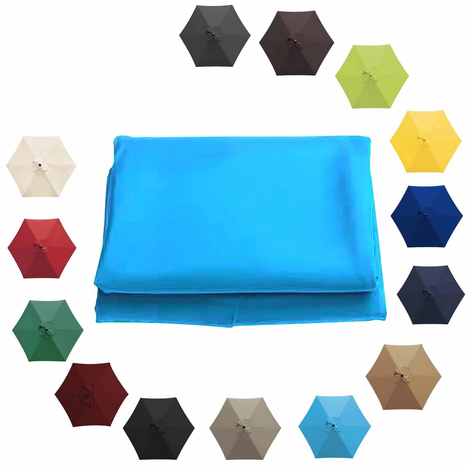 Waterproof Replacement Umbrella Fabric, Parasol Replacement Canopy 8.8Ft 9.8Ft 6 Ribs 8 Ribs Umbrella Replacement Cloth UV50+ Patio Replacement Parasol Cover(Lake blue,8 Ribs-300cm(9.8ft))