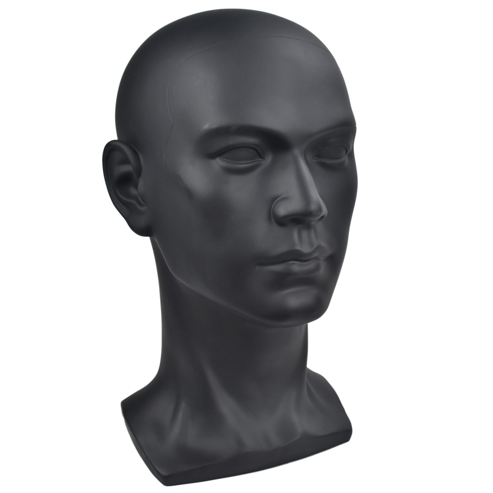 Maniquí de Cabeza de Hombre Profesional cosmetología maniquí de Cabeza para la exhibición de Pelucas Gafas Sombrero joyería Auriculares Soporte de exhibición （L-YH）