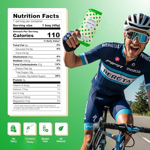 Image of Lecka Energy Gel Lime Ginger - 27g Carbs, 105mg Sodium - Real Fruit, Gut-Soothing Ginger, No Maltodextrin, Vegan, Gluten-Free (24 Pack)