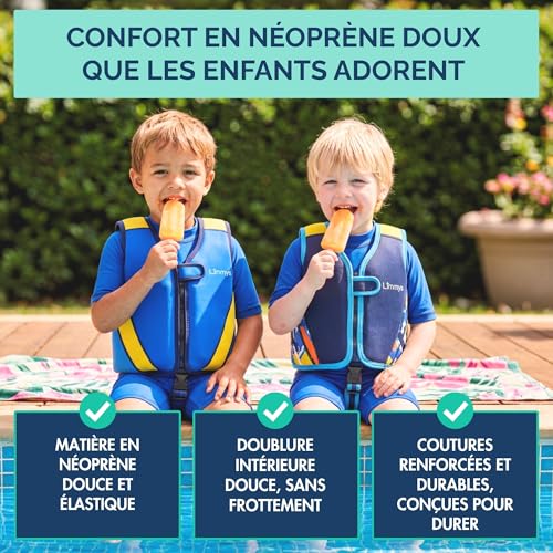 Limmys Gilet de Natation Néoprène Enfant – Flottaison Réglable – vue 6