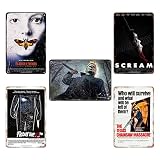 AHZFOX Film d'horreur classique Enseigne en métal Film à suspense rétro Affiche en métal Cinéma maison Bar Homme des cavernes Mur Décor 8 'x 12' 5pièces