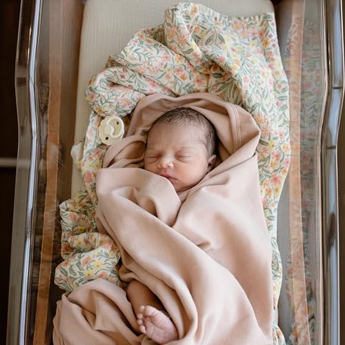 Image of mushie Muslin Baby Swaddle Blanket | 100% Organic Cotton (Pastel Blooms)