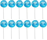 Adams & Brooks, Inc. Whirly Pop Lollipop Blue Swirl 1.5 Ounces - 3 inch Diameter Lollipop Pack of 12 Blueberry Flavored Lollipops, Kosher Candy