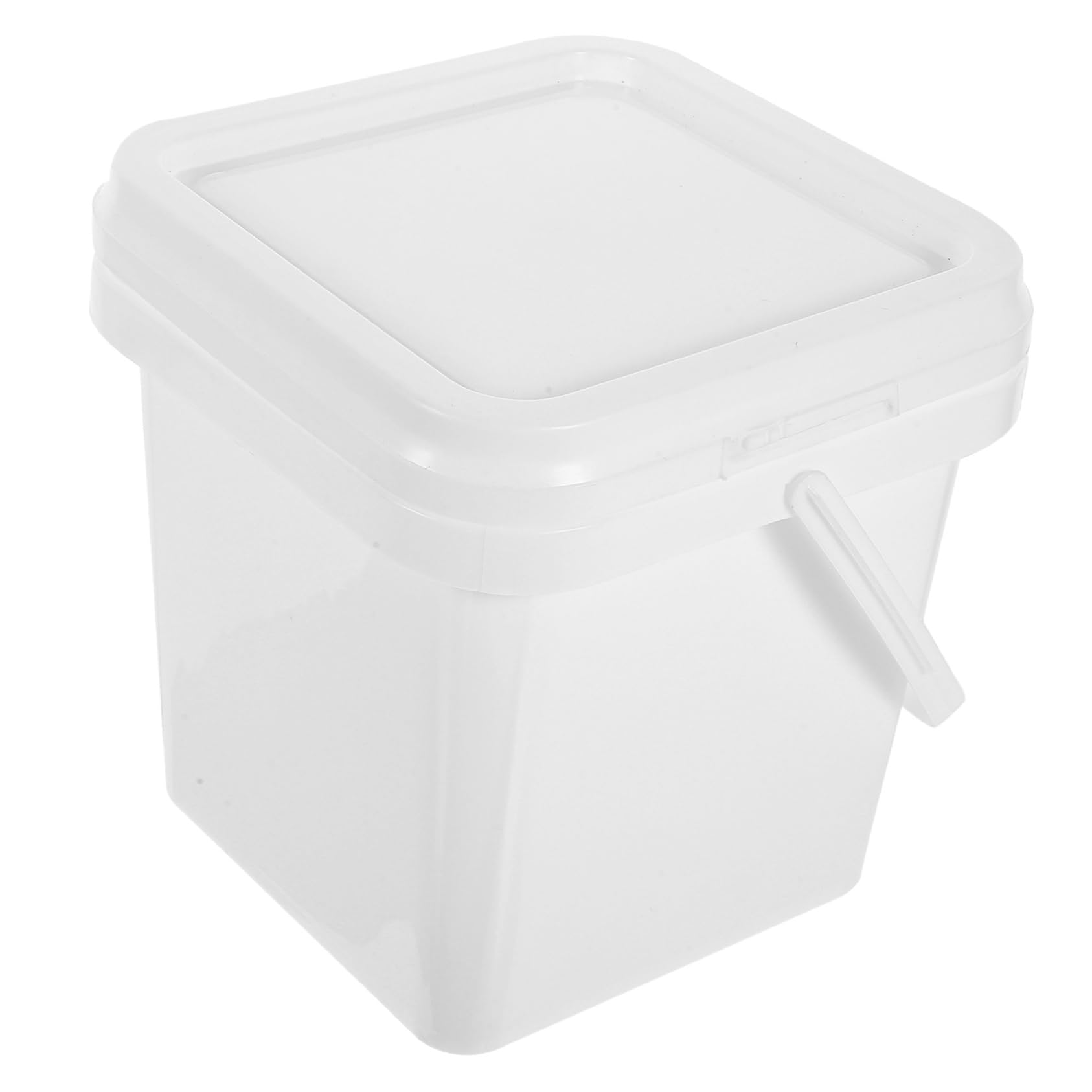 Angoily 2L Plastic Paint Bucket with Lid and Handle Reusable Paint Container for Diy Painting Outdoor Use
