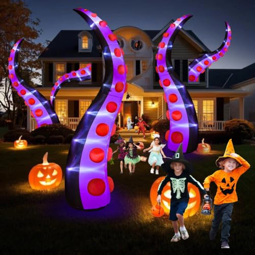 Danxilu 4,2m XXL Halloween Aufblasbar Oktopustentakel Outdoor Deko – Ansicht 3