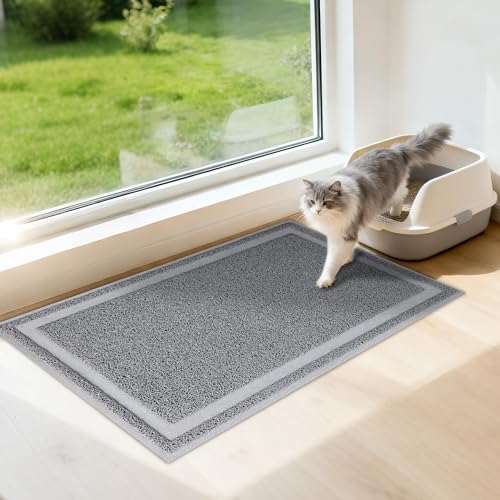 Pet Prime Cat Litter Mat Large Litter Trapping Mat Non-slip Cat litter Mat Jumbo Litter Box Mat with Scatter Control - Soft on Kitty Paws 90 x 60 cm