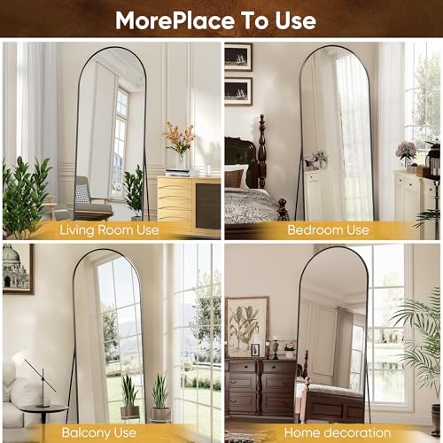 Antok Full Length Mirror, 71"x28" Floor Mirror, Oversized Floor Standing Mirror Freestanding Full Body Mirrors with Stand for Bedroom, Hanging Mounted Mirrors for Living Room Cloakroom, Black