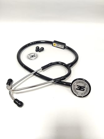 3S Diamond Deluxe Stethoscope for Nursing Charges, Senior Residents, Doctors Stethoscope (Black)