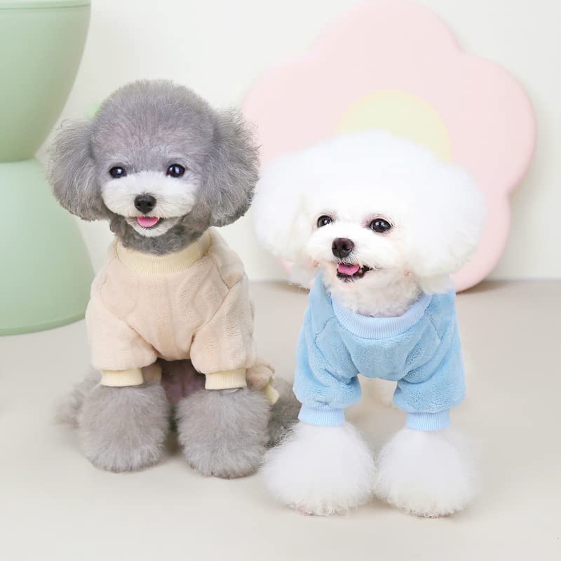 Hundepullover Warmer Hundeoverall-Pyjama for kleine und mittelgroße Hunde(Blue,M)