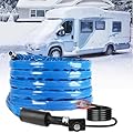 Richeer 25 FT Heated Drinking Water Hose for RV, 5/8" Inner Diameter Freeze Protection Down to -20°F/-28°C Energy-Saving Thermostat, Includes 3/4" Adapters, Fit for RV/Campers/Homes