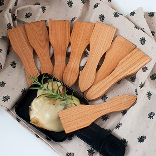 HOFMEISTER® - 8 sottobicchieri per raclette in legno, 10 cm, protegge le padelle e i tavoli da raclette da olio e graffi, resistente al calore, produzione europea, faggio