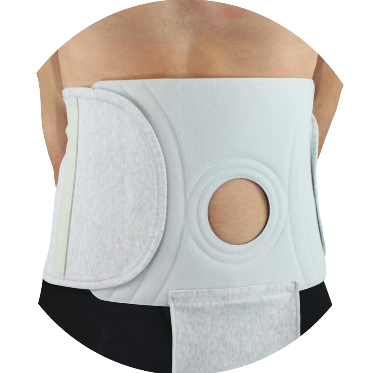 PAVIS – Fascia per Ernia Ombelicale e Addominale con Cuscinetto Amovibile – M – Tessuto Regolabile, Traspirante ed Elastico – Pre e Post Intervento – Made in Italy