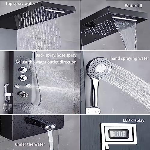 Ensemble de pare-douche à effet pluie avec écran LED connecté - 4