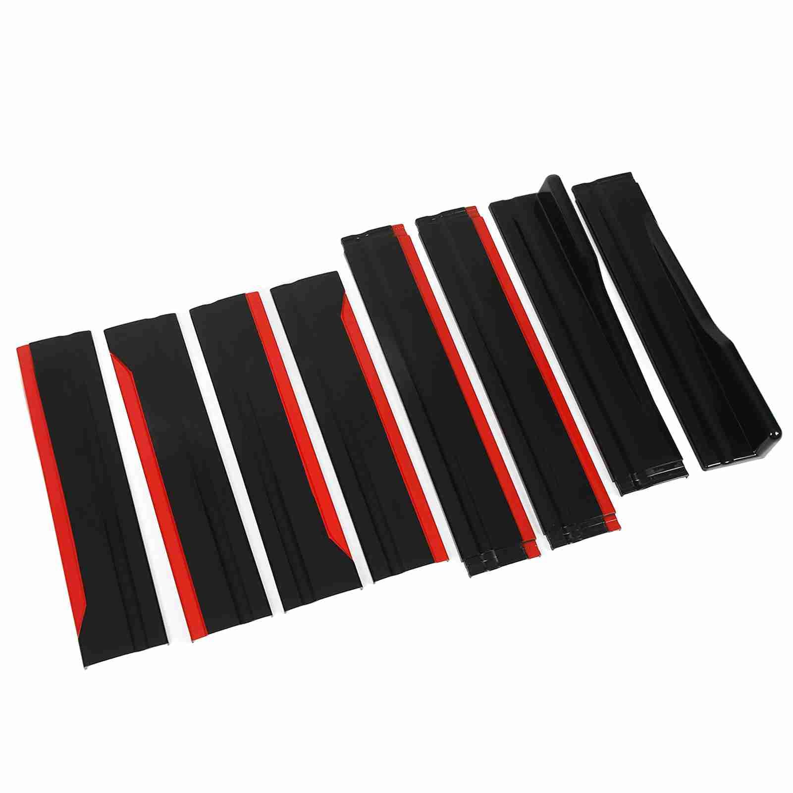 Dioche Corps de Séparateurs de Lèvre 8 Pièces Jupe Latérale de Voiture Rouge Séparateurs de Lèvre Latéraux Brillants Extension Kit de Carrosserie de Panneau d'aile de Remplacement pour,