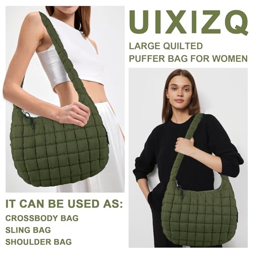 Image of Quilted Puffer Tote Bag Purse Puffy Crossbody Shoulder Bag,Lightweight Nylon Hobo Bag Puffer Carryall Bag for Women Girl