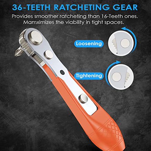 Image of GreaTalent 133in1 90 Degree Right Angle Mini Ratchet Screwdriver Bit Set | S2 Steel 1 /4 inch Hex Shank Magnetic Bit Holder, 36-Tooth Gear Wrench Handle for Tight Spaces
