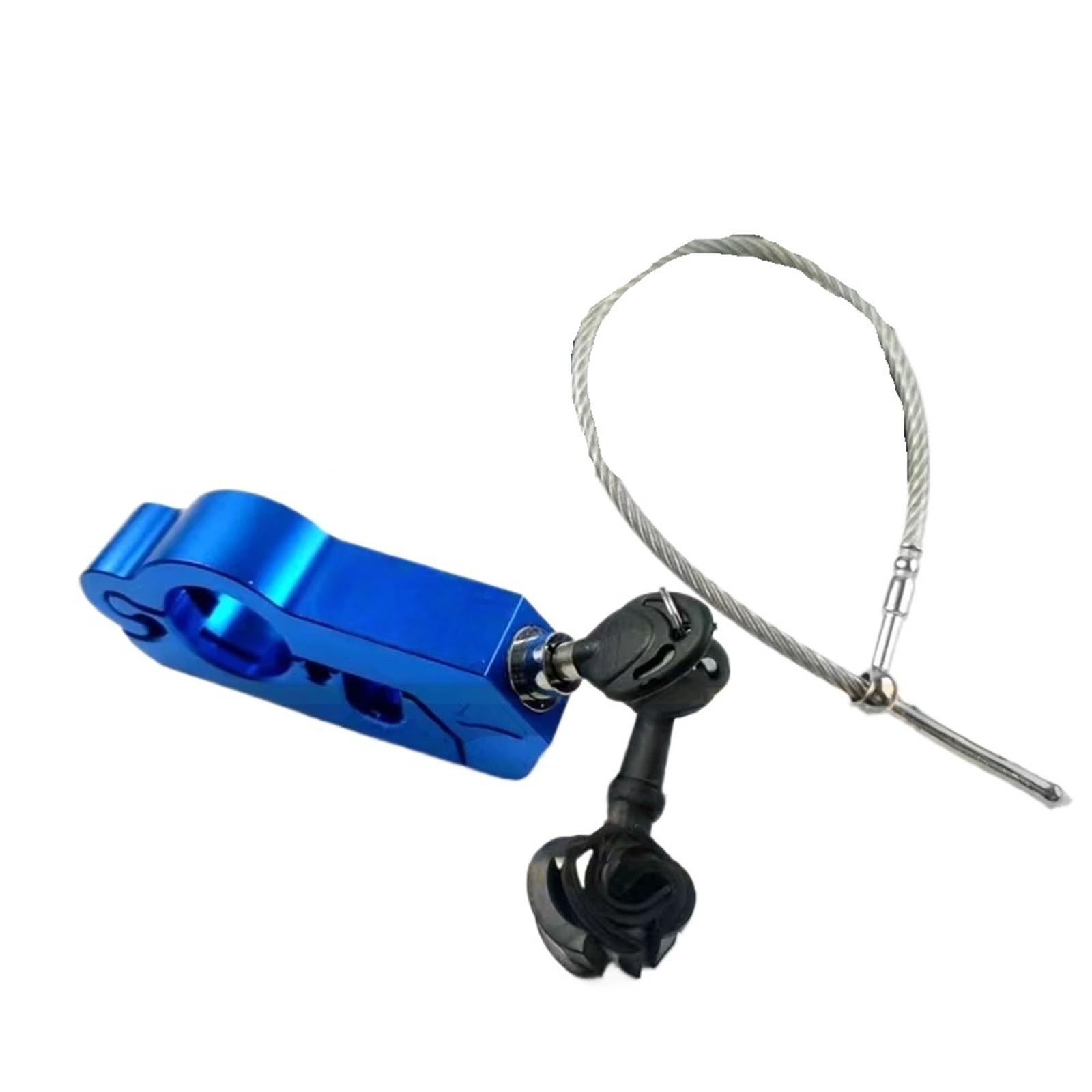 Chain Lock Motorcycle Handlebar Helmet Lock Anti-Theft Security Brake Handle Imitating Steal Motorbike Lock(Blue)