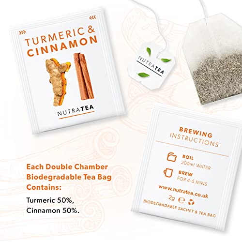 Nutra Tea - Turmeric & Cinnamon Tea - 20 Tea Bags - Herbal Tea #TOP3