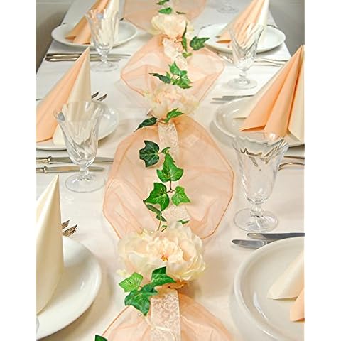 Fibula ® Komplettset"Apricot Romance" Größe M Tischdekoration für Hochzeit/goldene Hochzeit/Geburtstag/Taufe/Jubiläum usw. in apricot Cover