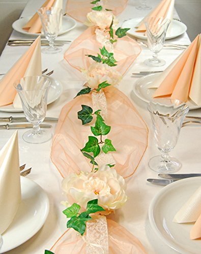 Fibula [Style] ® Komplettset"Apricot Romance" Größe M Tischdekoration für Hochzeit/goldene Hochzeit/Geburtstag/Taufe/Jubiläum usw. in apricot für ca. 16-20 Personen Cover