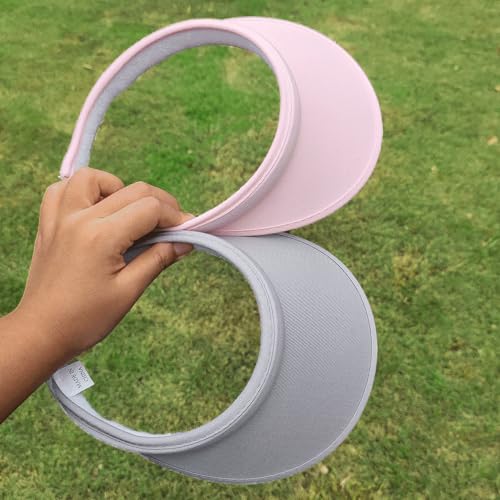 Image of 2 Pack Sun Visor Hats Women Men Clip On Wide Brim Visors Hat Outdoor Sports Golf Beach Travel Tennis Caps