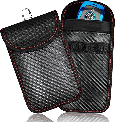 Upgraded Faraday Bag for Key Fob (2 Pack),Premium Faraday Key Fob Protector– Car RFID Signal Blocking, Car Security Protection Pouch, Anti-Theft Pouch, Anti-Hacking Case Blocker-Black.