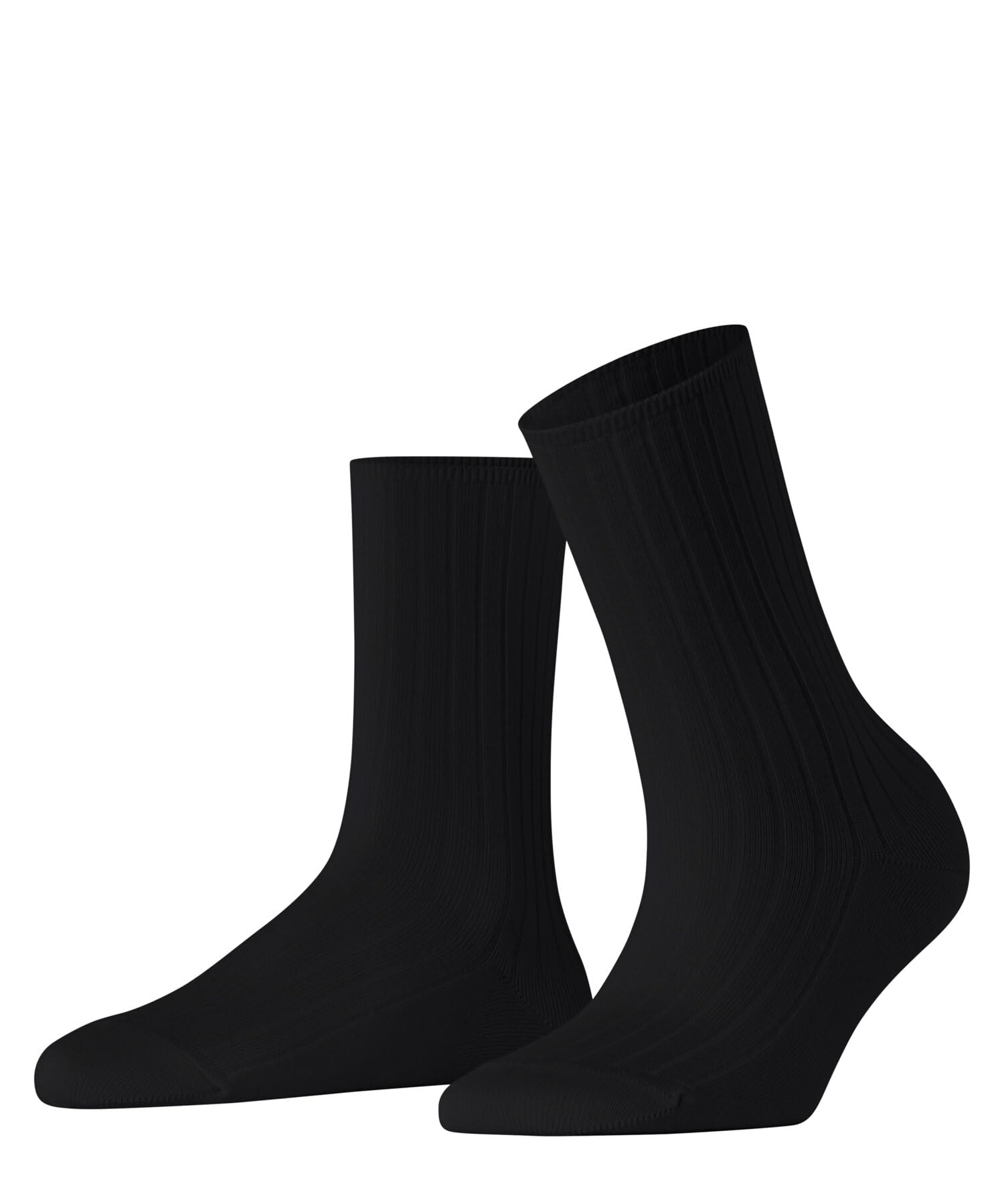 FALKE Women's Family W So Sustainable Cotton Plain 1 Pair Socks, Black 3000 Rib, 2.5-5