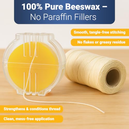 Image of Thread Wax and Thread Conditioner - for Sewing and Gloss Threads Waxer. Magic Conditioner for Hand Sewing Embroidery. Hand Quilting Supplies to Strengthen and Reduce Knots