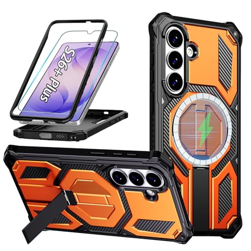 Image of 26+ Plus Case Orange: for Samsung S26+ Plus Case Magnetic,with Screen Protector, [Compatible with MagSafe] Military Grade Protective Case for Galaxy S26+ Plus 6.7 Inch Orange
