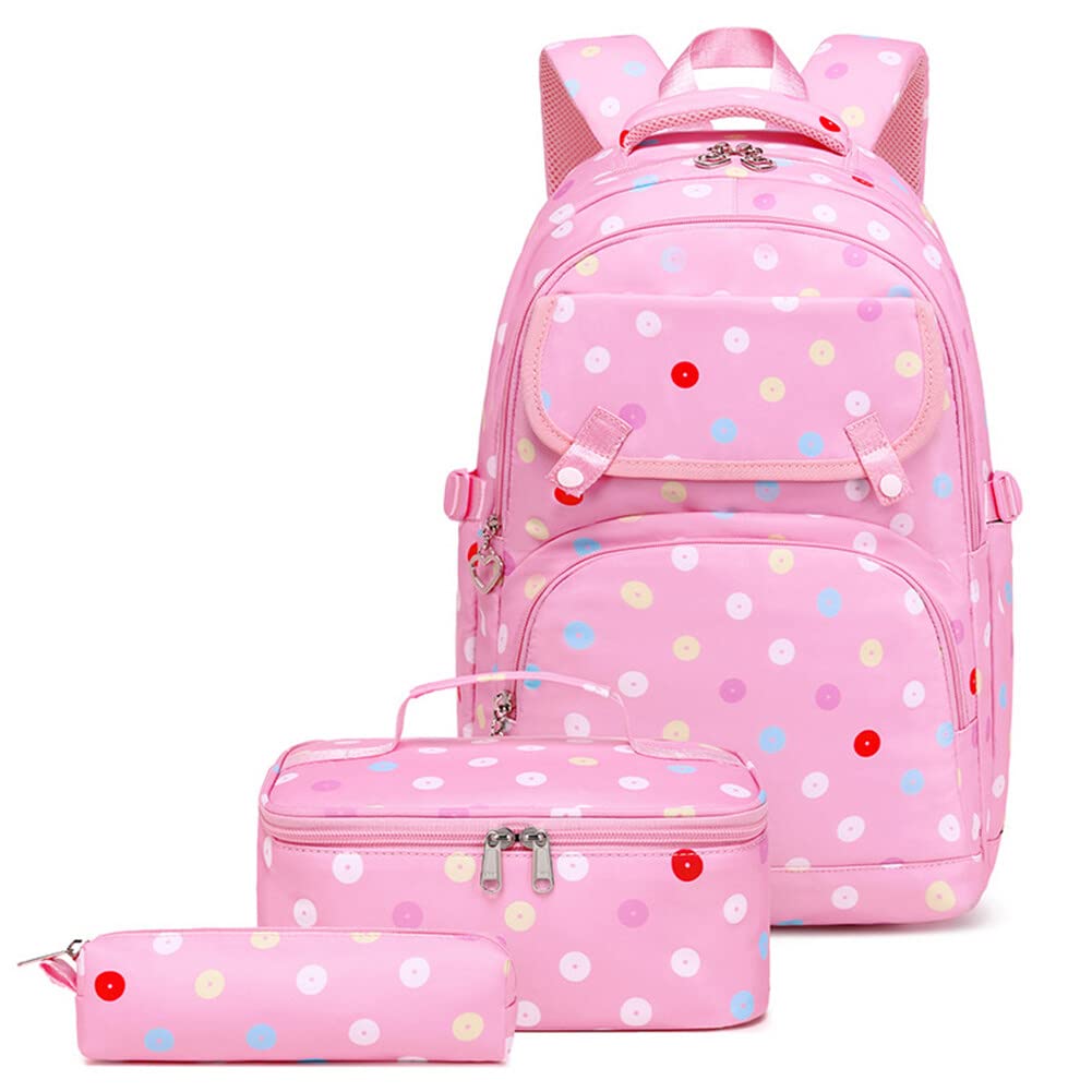 JAWSEU Girls' School Backpack with Lunch Bag Pencil Case Teenager