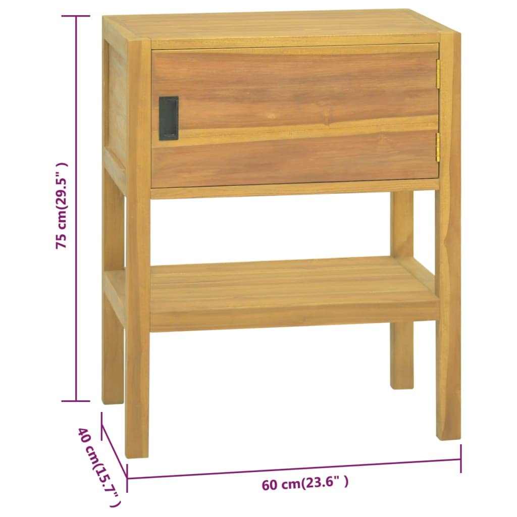 vidaXL Armario de Baño Unidad Interior Tocador Almacenamiento Mueble Ducha Aparador Estantería Organizador en Familia Madera Maciza de Teca
