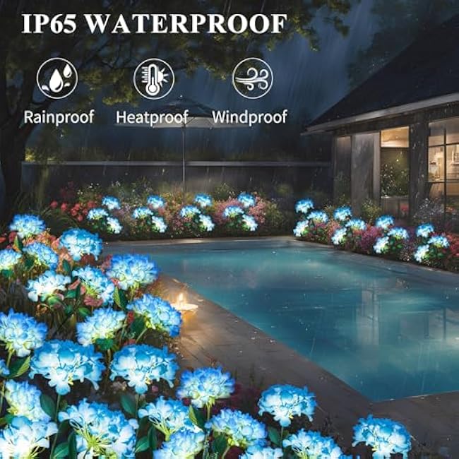 Garden Lights Solar Flower Light LED Outdoor Light Hydrangea Blue 2