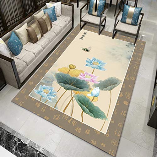 ラグ カーペット 中国風テイスト マット カラー 厚手 カフェ風 オシャレ おしゃれラグ デザインラグ マット ヨーロッパ 140*200 花柄模様 ラグ ウィルトン織 夏 夏用 夏ラグ 新生活 折りたたみ可 軽量 ラグマット 絨毯