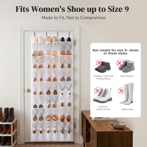 48-Pocket Ordovibe Over-the-Door Mesh Shoe Organizer (White) - image 2