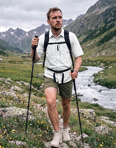 Image of G Gradual Men's Fishing Shirts with Zipper Pockets UPF 50+ Lightweight Cool Short Sleeve Button Down Shirts for Men Hiking