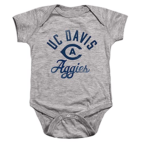 University of California Davis Official Aggies Unisex Infant Snap Suit for Baby,Athletic Heather, 6 Months