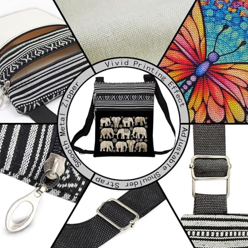 Rainbow Unicorn Messenger Bag Small Ethnic Pattern Adjustable Strap Crossbody Zipper Pouch Rainbow Unicorn Phone Organizer Wallet Cute Shoulder Handbag for Women Friends-54