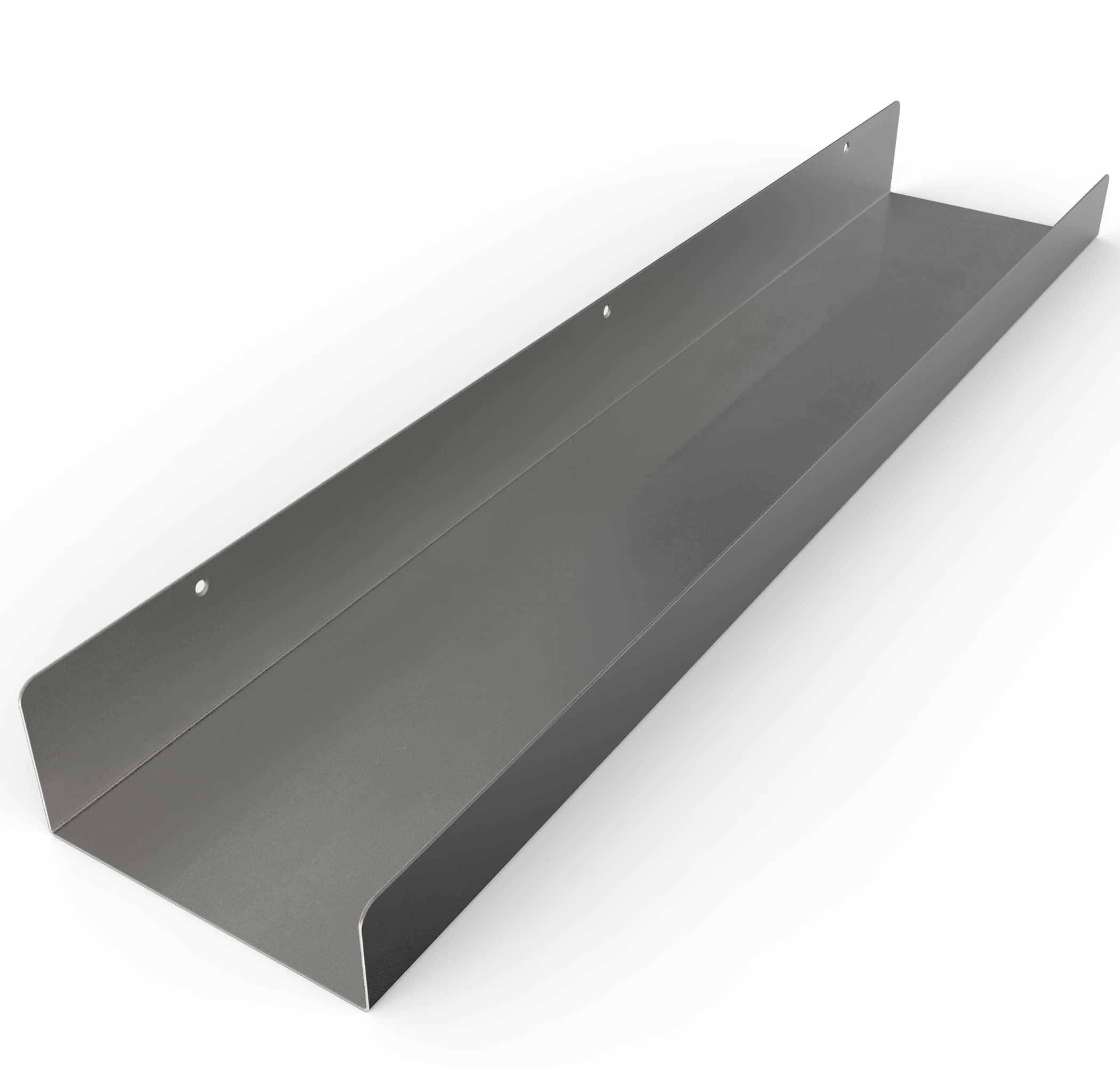 DIY CARTEL Made in USA Floating Metal Wall Shelf Picture Ledge - USA Manufactured Steel - Industrial Heavy Duty Modern Farmhouse Rustic Designed Shelf