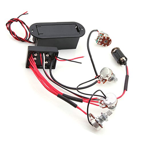 EQ 2 Band Bass Guitar Active Equalizer Preamp Circuit Pickup 1 Volume 3 Tone Pot
