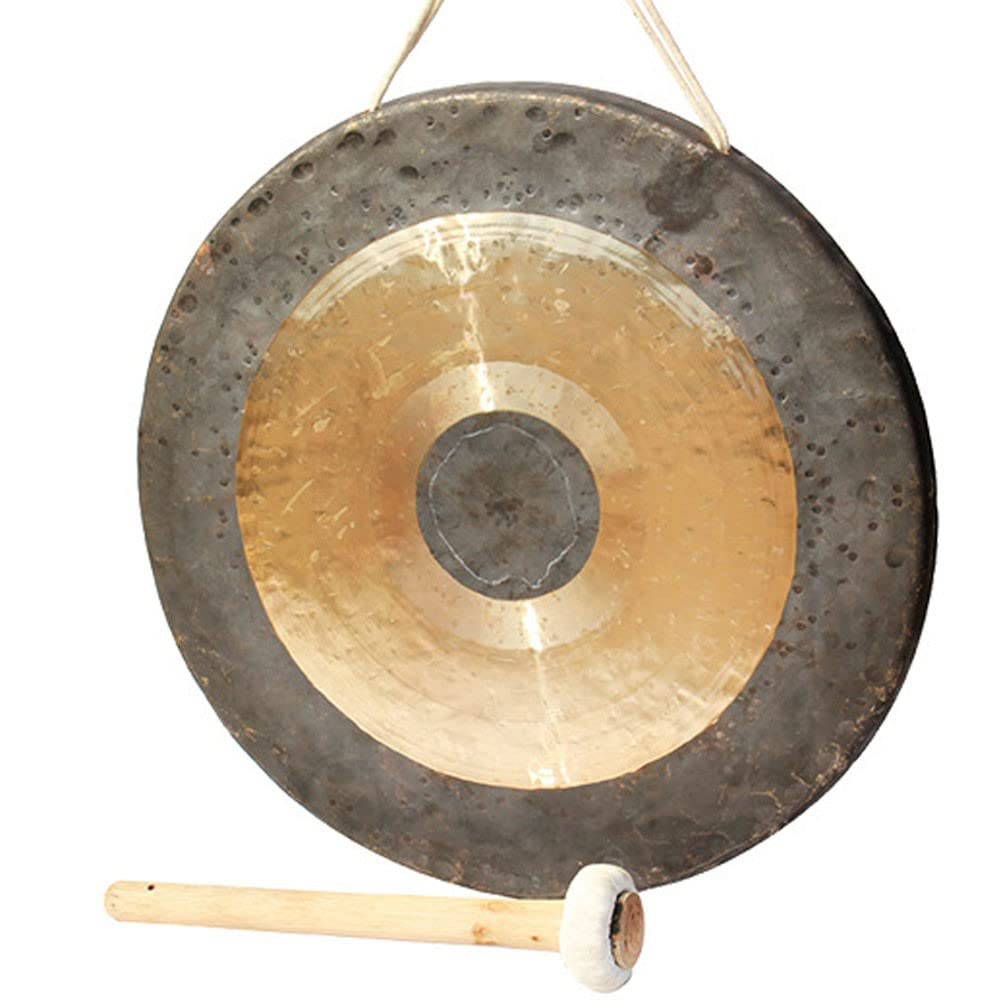 Gong Tibetano Gong Tibetano Grande Gong Tibetano Piccolo Include Martello e Cordino per Gong/Autentico Gong Cinese/Focus on Tone/qualità Fatta a Mano selezionata/Ottimo per la casa o L'Ufficio