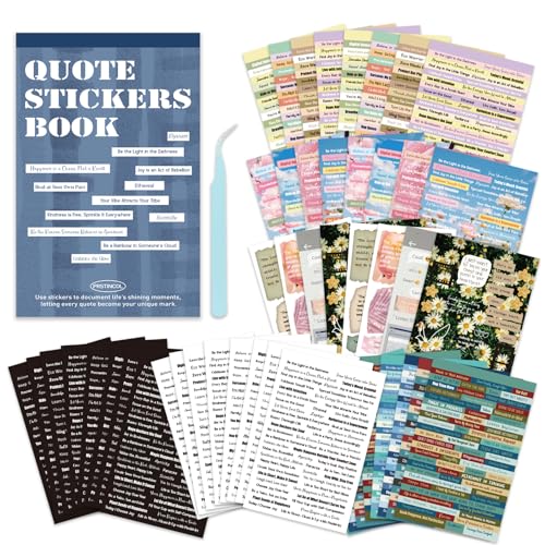 PRSTINCOL 2346PCS Quote Stickers 48 Sheets Scrapbook Supplies Kit Word Stickers for Journaling Card Making Vision Board Supplies for Adults Crafting