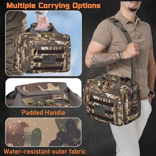 Image of Pistol Case, Gun Range Bags For 2 Pistols 6 Magazines Carrying Shooting Bag with Lockable Zipper for Shooting Range Outdoor Hunting