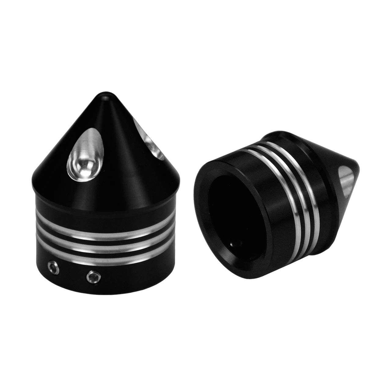 Coperchio del Dado Dell'Asse Anteriore del Motociclo Tappi Dell'Asse Set Adatto per Harley Sportster Xl 1200 Dyna Softail Fat Boy Touring Street Road Electra Tri Glide 2 Pezzi Nero