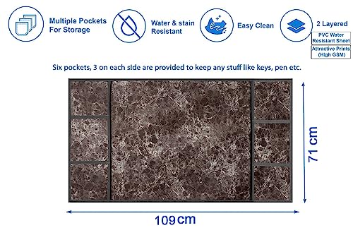 Image of Stylista Refridgerator top cover suitable for Samsung RR21C2F25HS /HL, 189 Liter Fridge, Dimension (WxD) 71x109 CM, Marble Pattern Brown